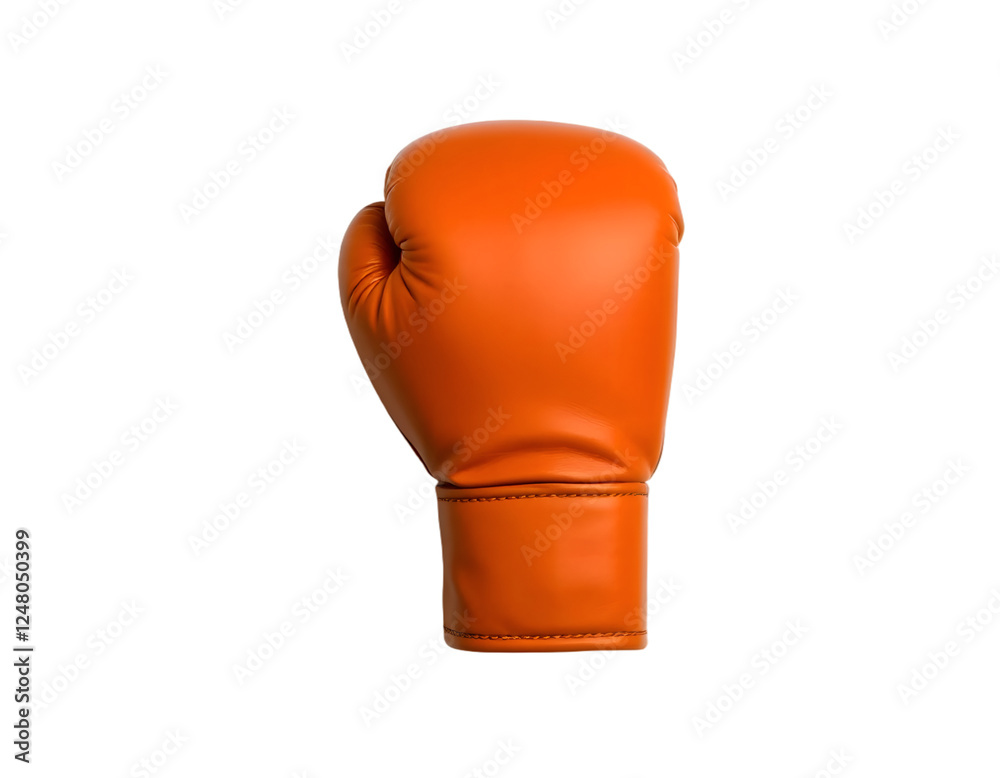 Orange leather boxing glove isolated on transparent background Orange leather boxing glove isolated on transparent background