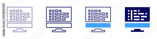 Remote team management icon in 4 different styles. Thin Line, Line, Bold Line, Duotone. Duotone style. Editable stroke