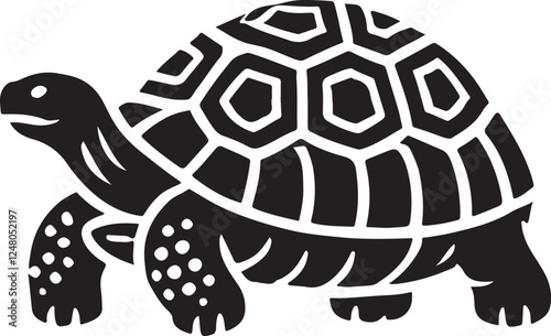 A tortoise icon silhouette vector with white background