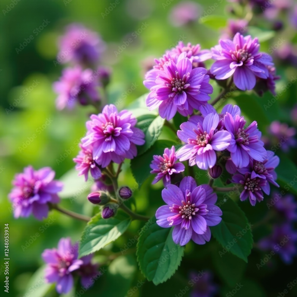 The shali violet bush is covered with purple flowers that are blooming in clusters on the stem, clusters, plants The shali violet bush is covered with purple flowers that are blooming in clusters on the stem, clusters, plants