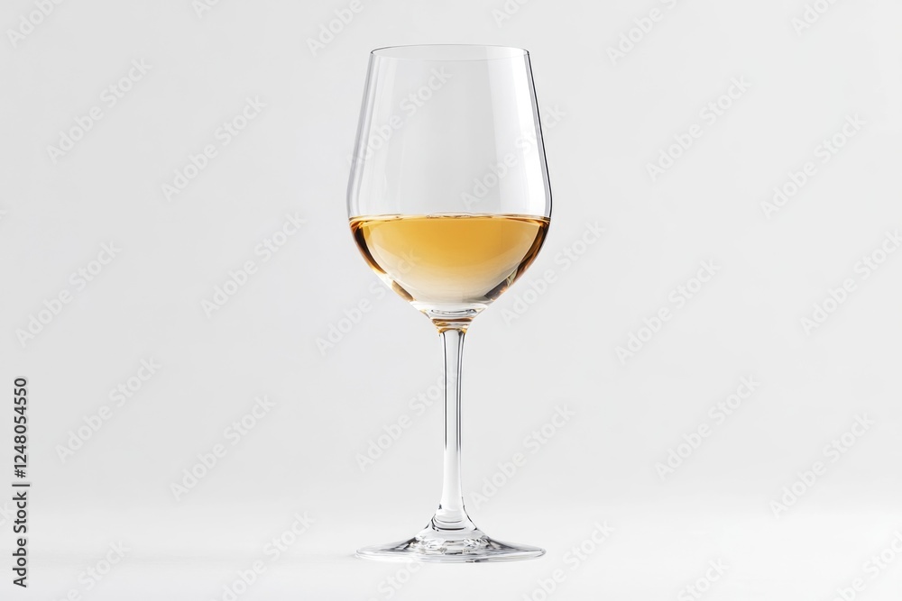 A glass of white wine placed on a table A glass of white wine placed on a table