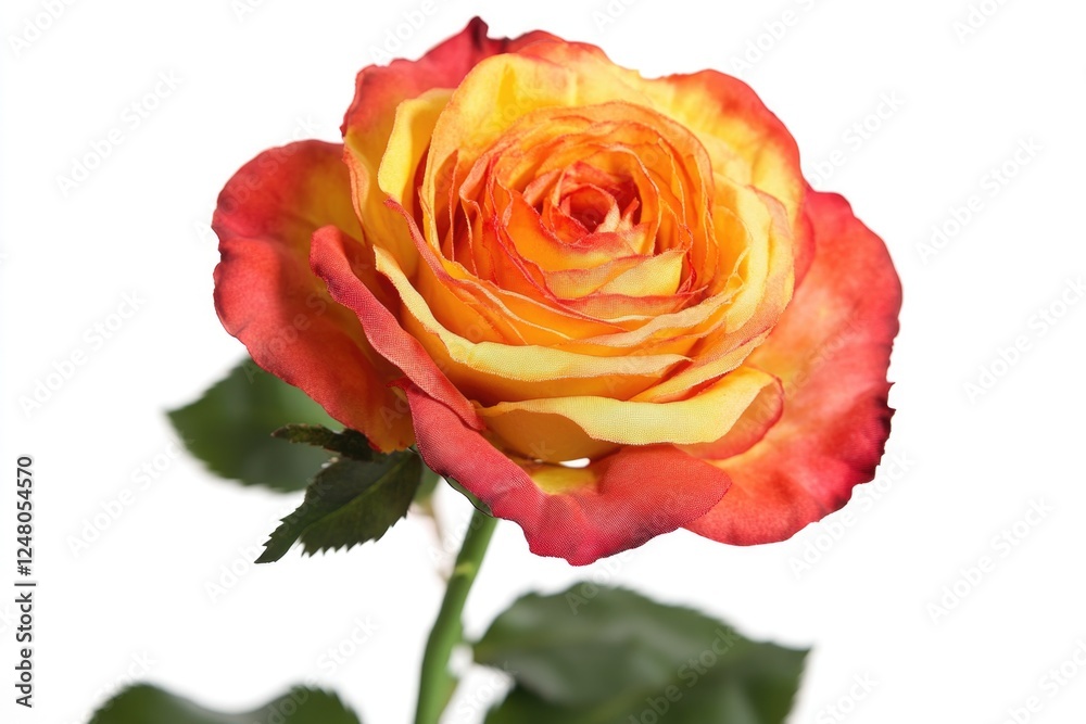 Fototapeta premium Close-up of mixed-color roses with lush green foliage