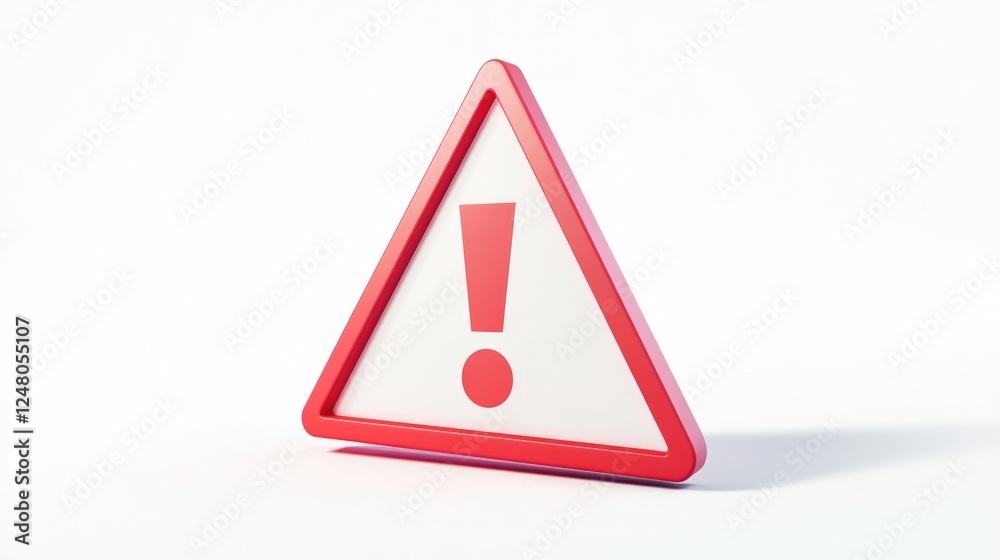 Red Warning Sign with Exclamation Mark Red Warning Sign with Exclamation Mark