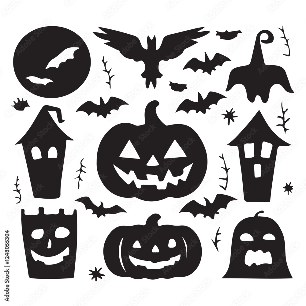 Obraz premium Halloween silhouette set