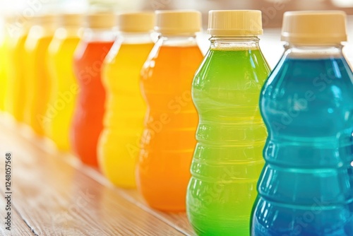 Wallpaper Mural A collection of variously colored soda bottles arranged on a flat surface Torontodigital.ca