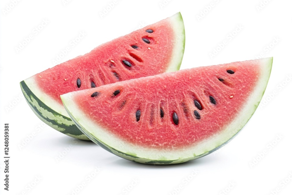 Fresh watermelon slices on a white background