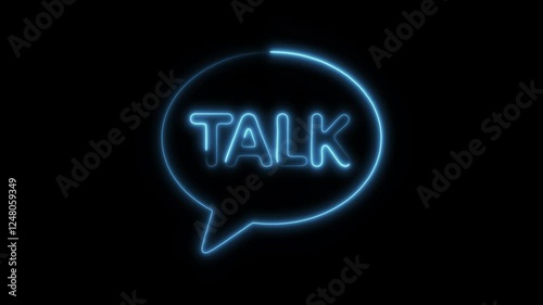 Glowing Neon KakaoTalk Icon Isolated, HD Motion Graphic Representing Messaging, Communication, and Social Media App