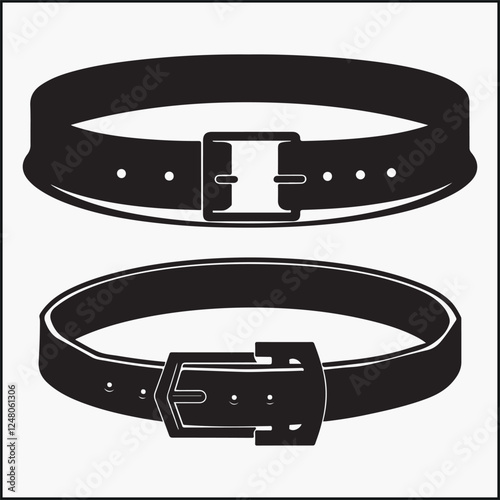 Leather waist belts with buckles