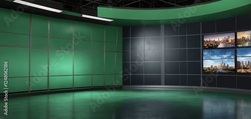 Modern Broadcast Studio Designed for High-Quality Virtual Effects

