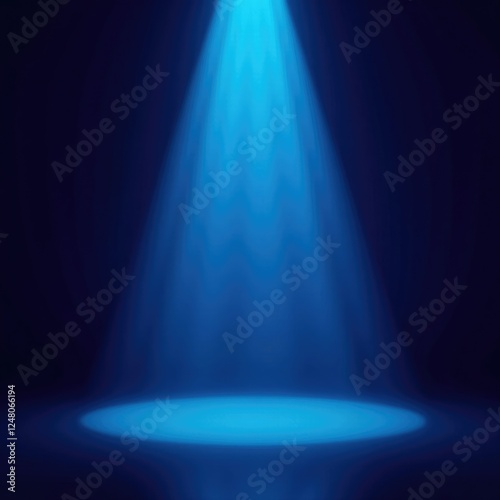 Dark blue background with bright blue spotlight, blue, blue photo