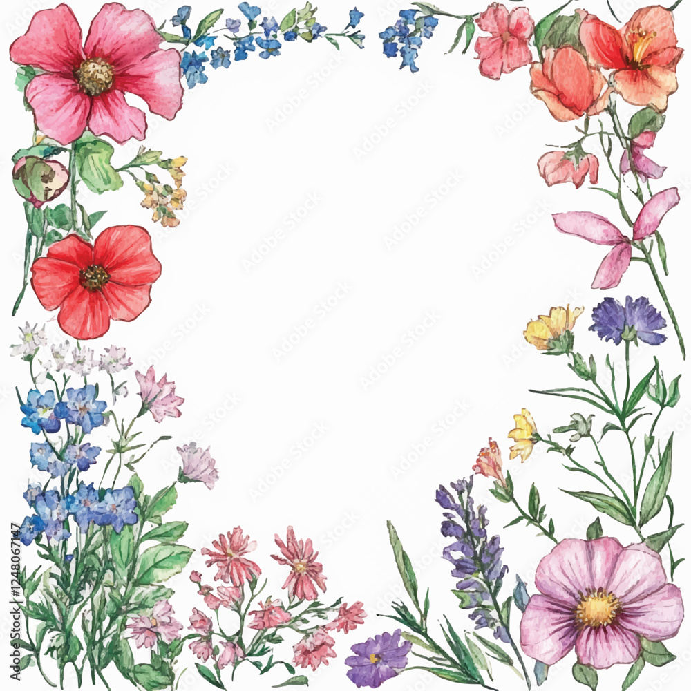 Obraz premium Elegant Floral Frame Clipart | Vector Illustration for Invitations & Design