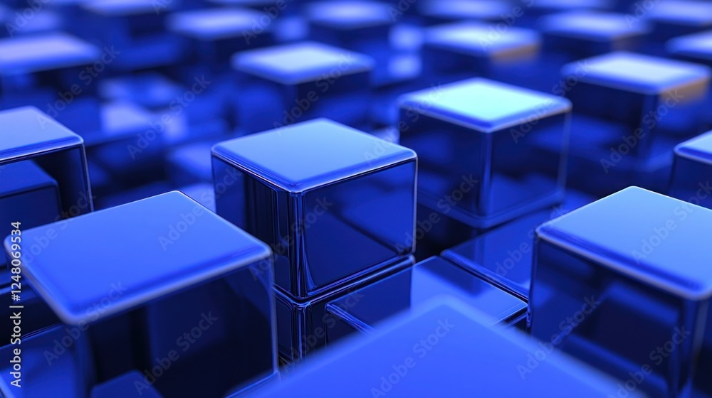 Obraz premium Abstract Blue Cubes Background