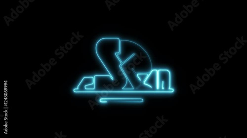 Wallpaper Mural Glowing Neon Sujud Icon, Isolated HD Motion Graphic Animation of Islamic Prayer Symbol on Black Background Torontodigital.ca
