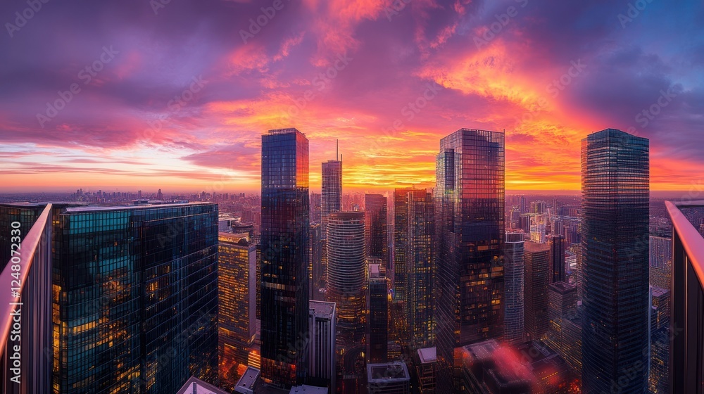 Obraz premium City Skyline at Sunset