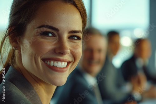 A happy woman surrounded by friends or colleagues, suitable for various social media and communication scenarios Free Download A happy woman surrounded by friends or colleagues, suitable for various social media and communication scenarios - GFXLoad