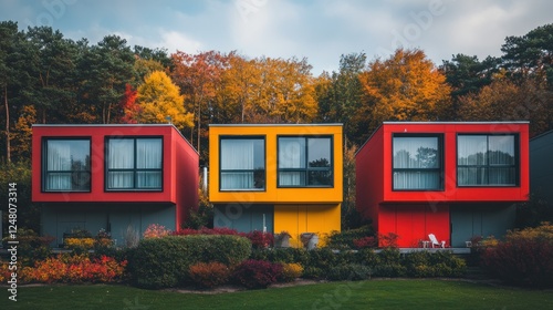 Colorful Houses in Autumn