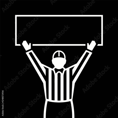 Referee Holding Blank Sign Icon