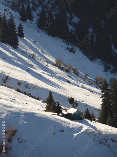 Winter mountain landscape Almaty photo