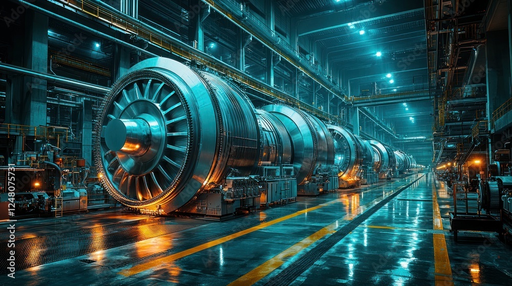 Industrial Turbine Assembly in Factory Industrial Turbine Assembly in Factory