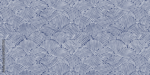 Crafted hand drawn brush line abstract traditional Japanese wave pattern, Ethnic folk wood carving, engraving, weaving, sculpting textured background for textile, carpet, stationary