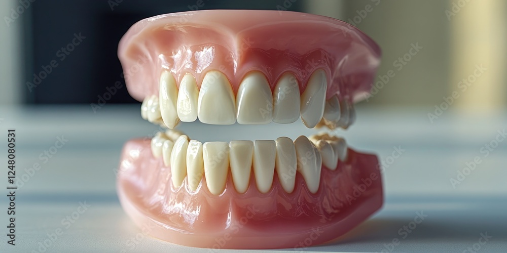 Obraz premium A detailed view of a dental model's teeth structure