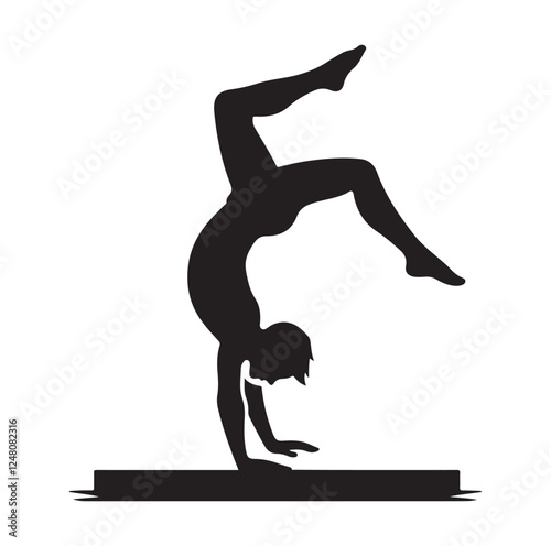 male doing a somersault  silhouette vector illustration