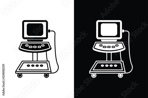 Pixel Perfect Ultrasound Silhouette Icon for Healthcare Use