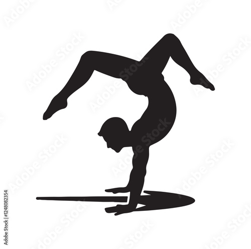 male doing a somersault  silhouette vector illustration
