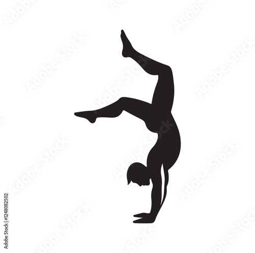 male doing a somersault  silhouette vector illustration