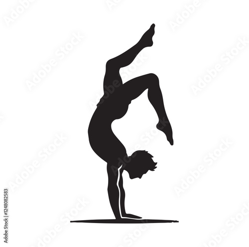 male doing a somersault  silhouette vector illustration