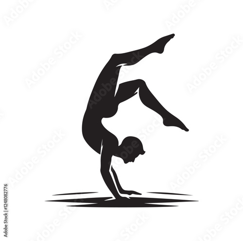 male doing a somersault  silhouette vector illustration