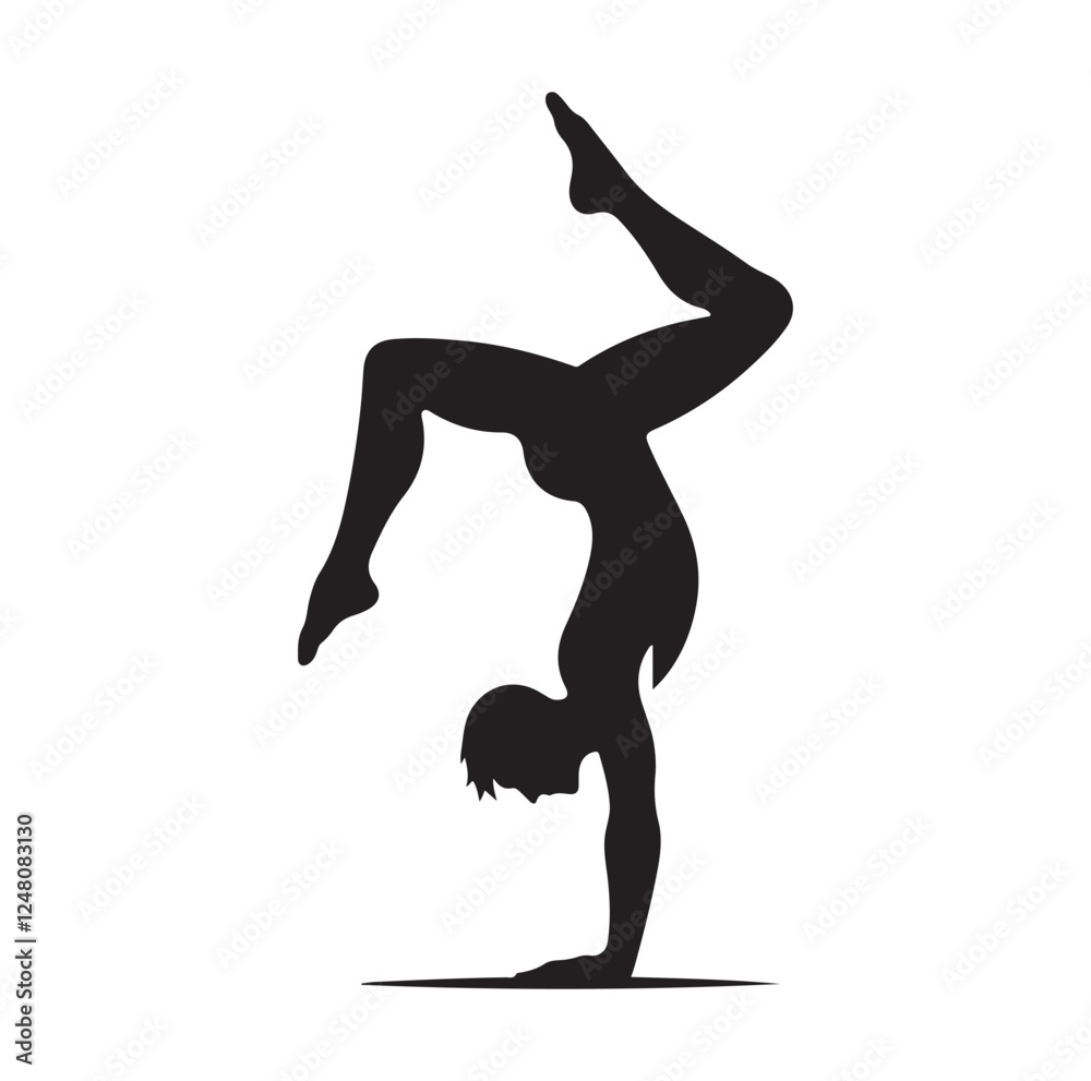 male doing a somersault  silhouette vector illustration
