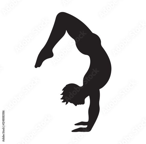 male doing a somersault  silhouette vector illustration
