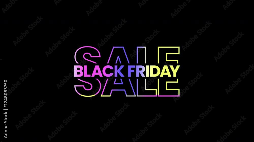 Black Friday graphic element with sleek multi colored textured text. Bold black friday sale banner design 4k animation. sales shopping social media background. Hue change. Black Friday graphic element with sleek multi colored textured text. Bold black friday sale banner design 4k animation. sales shopping social media background. Hue change.