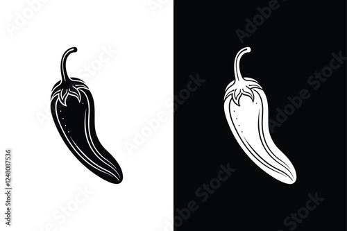 Chili Pepper Vegetable Glyph Add Flavor to Designs
