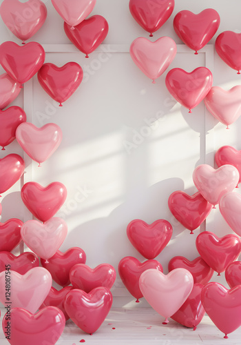 [Generative AI] 3D pink heart balloon