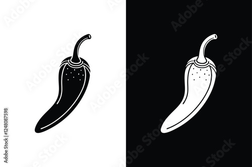 Silhouette Chili Pepper Icon Perfect for Spicy Visuals
