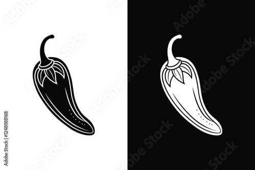 Bold Chili Pepper Silhouette Icon Spice Up Your Designs