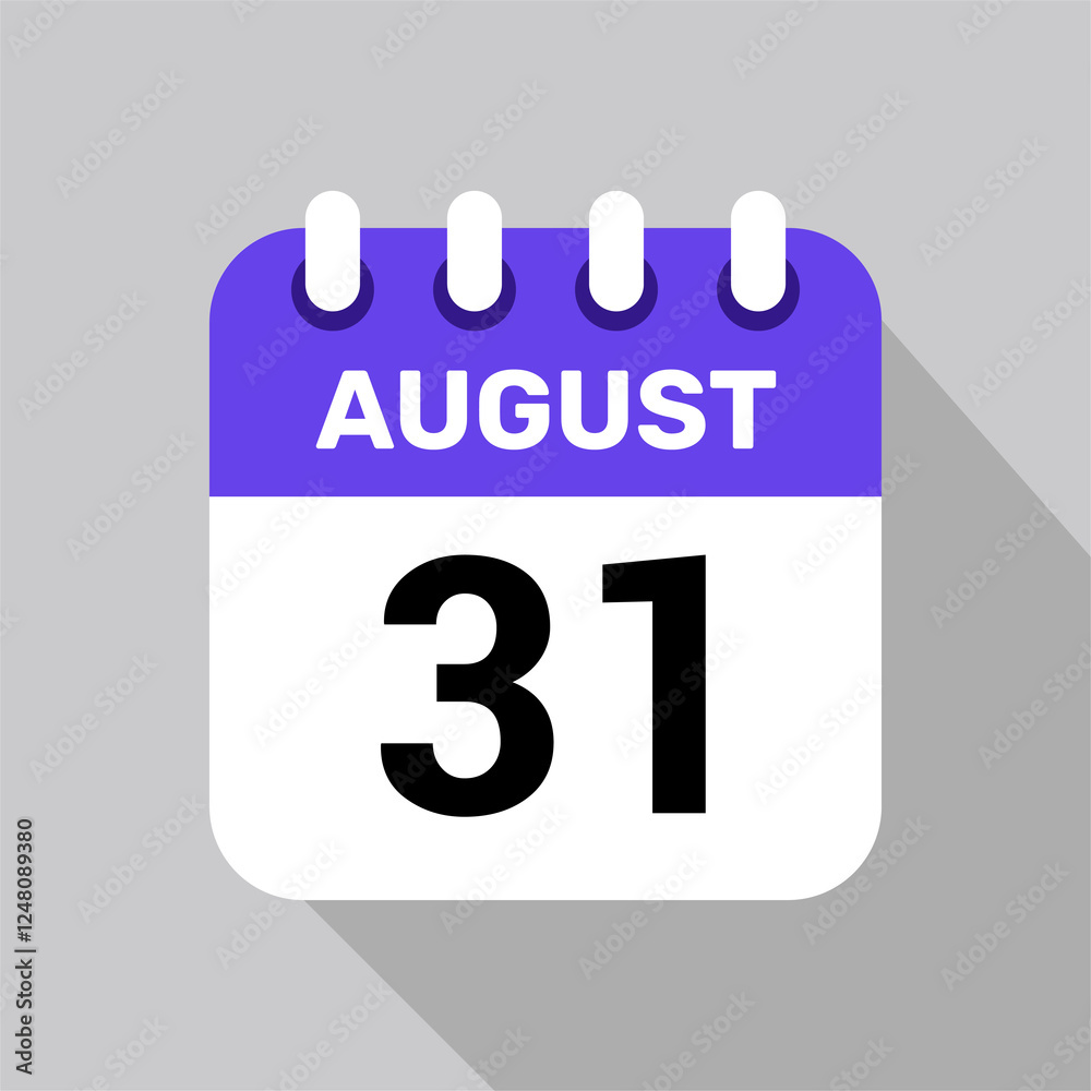 calendar 31 august icon vector for the days of the month and the week on a light background calendar 31 august icon vector for the days of the month and the week on a light background