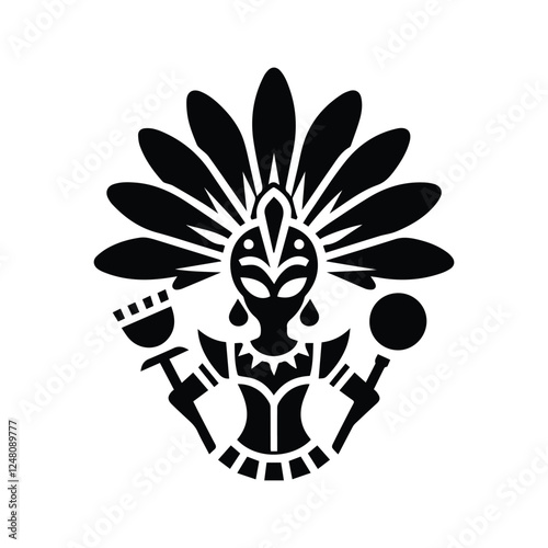 ethnic carnival costume icon isolated on transparent