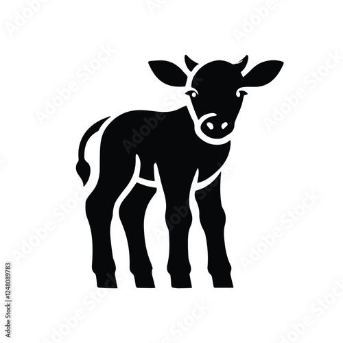 calf icon isolated, silhouette on transparent background