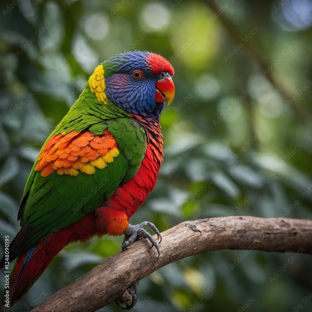 Fototapeta premium A radiant lorikeet with a vibrant color palette.