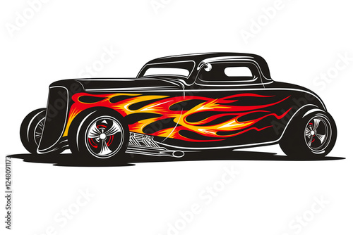 Tribal hotrod muscle car flame graphic for hoods, sides and motorcycles. Can be used as decal, sticker or tattoos too.