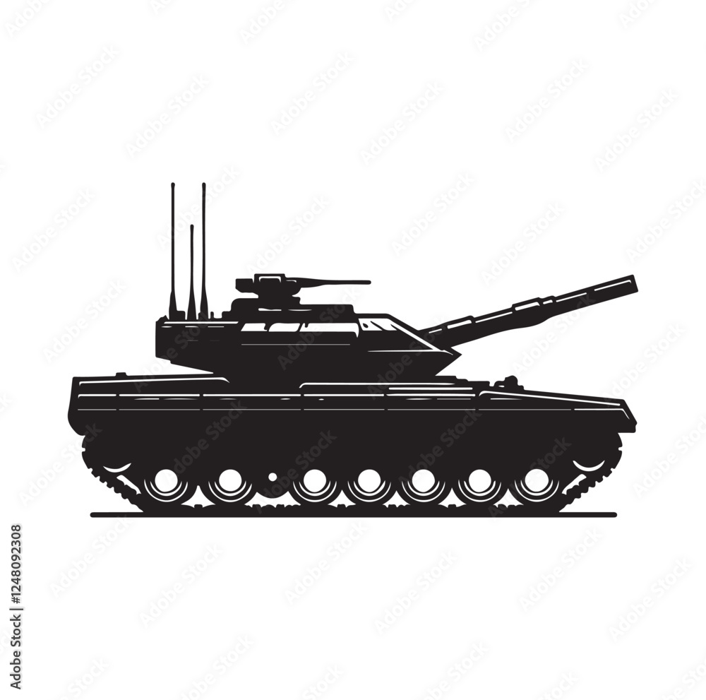 Army tank silhouette vector illustration Army tank silhouette vector illustration