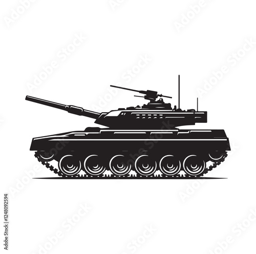 Army tank  silhouette vector illustration