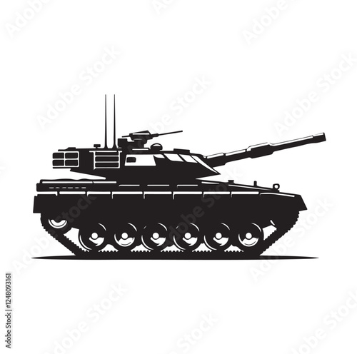 Army tank  silhouette vector illustration