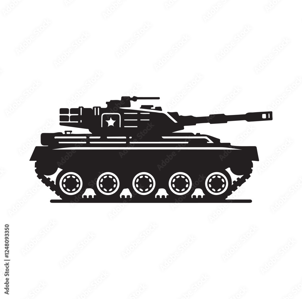 Army tank silhouette vector illustration Army tank silhouette vector illustration