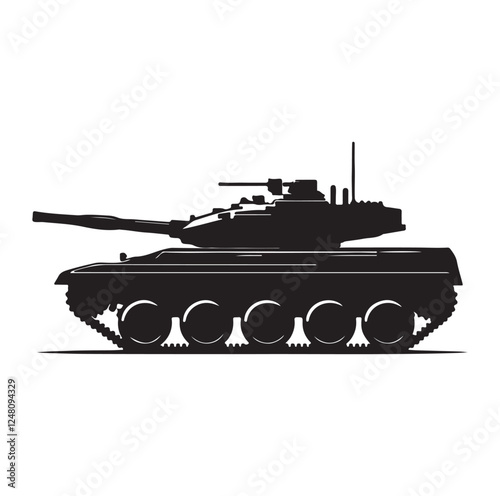 Army tank  silhouette vector illustration