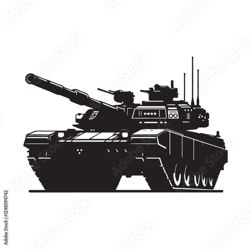 Army tank  silhouette vector illustration