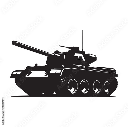 Army tank  silhouette vector illustration